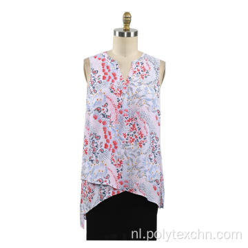 mouwloze blouse met V-hals